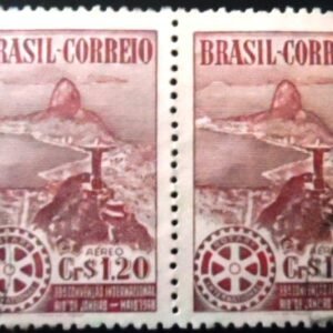 Par de selos postais do Brasil de 1948 Rotary Club 1.20 U PR