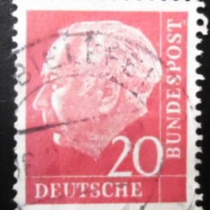 Imagem similar à do selo postal da Alemanha de 1954 Prof. Dr. Theodor Heuss 20 U sev