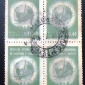 Quadra de selos postais do Brasil de 1948 Exposição Quitandinha U QD