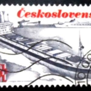 Selo postal da Tchecoslováquia de 1989 Třinec Container Ship U