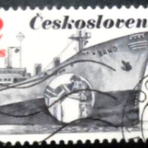 Selo postal da Tchecoslováquia de 1989 Brno Tanker U