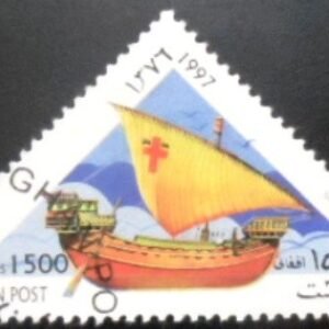 Selo postal do Afeganistão de 1997 Genoese Merchant Ship NCC