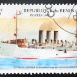 Selo postal do Benin de 1995 Citta di Cattania NCC
