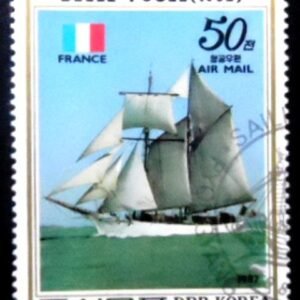 Selo postal da Coréia do Norte de 1987 Belle Poule MCC