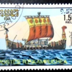 Selo postal do Camboja de 1986 Norman Ship MCC