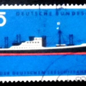 Selo postal da Alemanha de 1957 Modern Passenger Freighter U