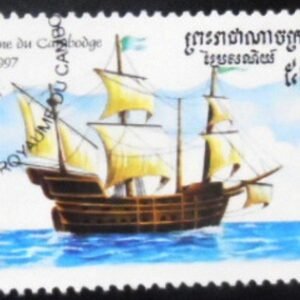Selo postal do Camboja de 1997 Spanish Galleon NCC