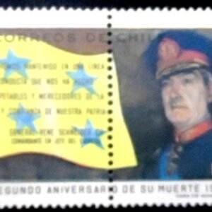 Se-tenant do Chile de 1972 Gen. Rene Schneider M