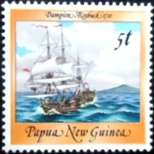Selo postal de Papua Nova Guiné de 1987 Roebuck N