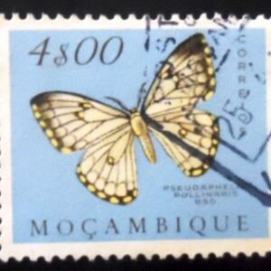 Selo postal do Brasil de 1953 Apollo Moth U