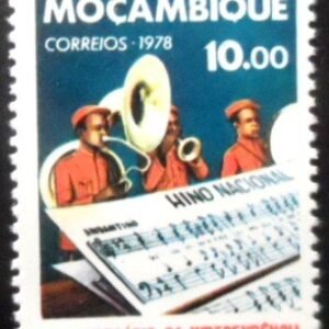 Selo postal de Moçambique de 1978 Band with national anthem N