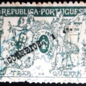Selo postal de Moçambique de 1918 War Tax stamp overprint 1 U