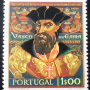 Selo postal de Portugal de 1969 Vasco da Gama U