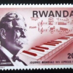 Selo postal da Ruanda de 1976 Dr. A. Schweitzer N