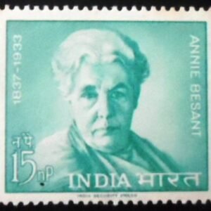 Selo postal da Índia de 1963 Annie Besant N