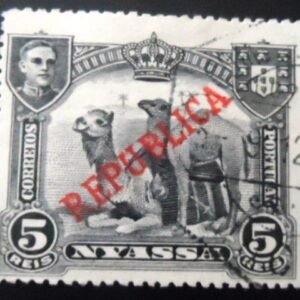 Selo postal de Companhia do Niassa de 1911 D. Manuel Dromedary 5 Overprint