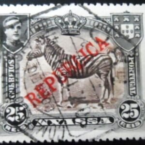 Selo postal de Nyasa de 1911 D. Manuel Plains Zebra U