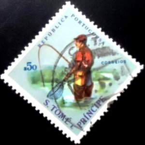 Selo postal de São Tomé e Príncipe de 1962 Fishing U