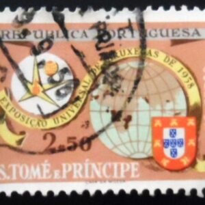 Selo postal de São Tomé e Príncipe de 1958 EXPO Brussel U