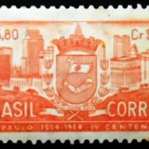 Selo postal do Brasil de 1954 4º Centenário São Paulo 5.80 N tintado