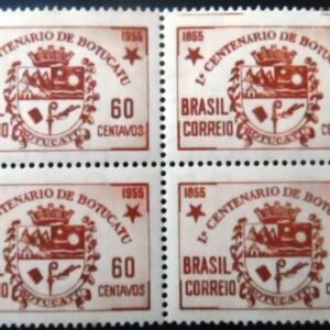 Quadra de selos postais do Brasil de 1951 Botucatu 60 M QD