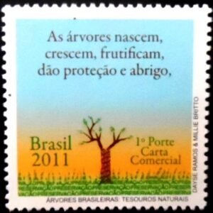 Selo postal do Brasil de 2011 Árvores Nascem M