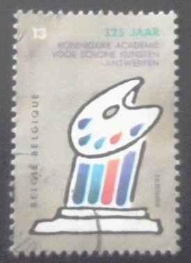 Selo postal da Bélgica de 1989 Column carrying a painter's palette