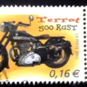 Selo postal da França de 2002 Triumph 650 U