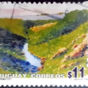 Selo postal do Uruguai de 2001 Quebrada de los Cuervos U