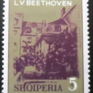 Selo postal da Albânia de 1970 Beethovens Birthplace N