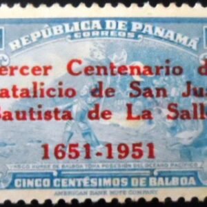 Selo postal do Panamá de 1951 Balboa Overprinted N