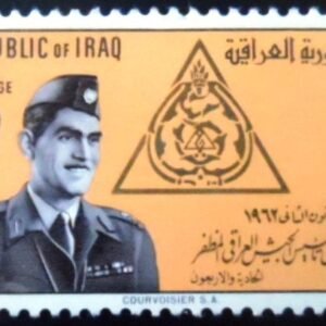 Selo postal do Iraque de 1962 General Kassem 30 M