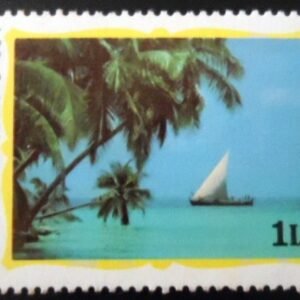 Selo postal das Maldivas de 1978 Palms and fishing boat N