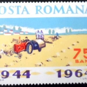 Selo postal da Romênia de 1964 Agricultural machines & vehicles M