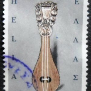 Selo postal da Grécia de 1966 Cretan Lyre U