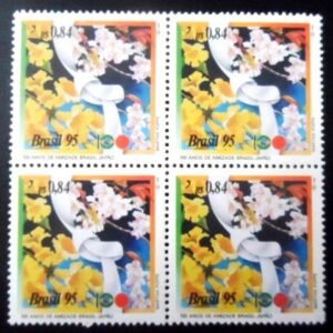 Quadra de selos postais do Brasil de 1995 Amizade Brasil - Japão M QD
