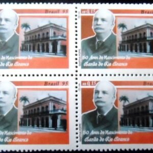Quadra de selos postais do Brasil de 1995 Barão do Rio Branco M QD