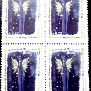Quadra de selos postais do Brasil de 1997 Natal M QD