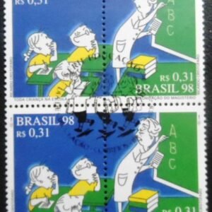 Par de Se-tenant do Brasil de 1998 Educação M QD