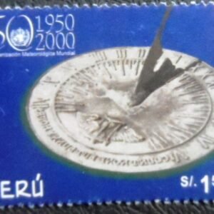 Selo postal do Peru de 2000 Sundial U
