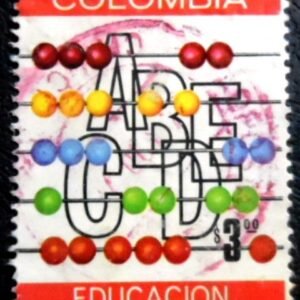 Selo postal da Colômbia de 1977 Beginning of the alphabet U