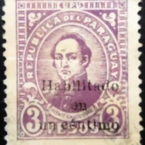 Selo postal do Paraguai de 1944 Centavo U