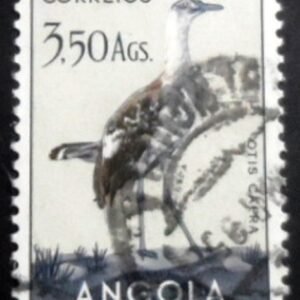 Selo postal de Angola de 1951 Denham's Bustard U