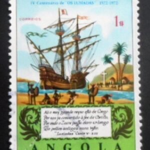 Selo postal de Angola de 1972 Galleon on Congo River U