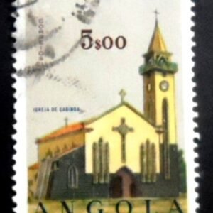 Selo postal de Angola de 1963 Church of Cabinda 5 U