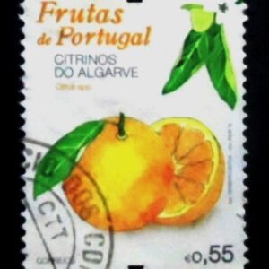 Selo postal de Portugal de 2015 Citrus sinensis U
