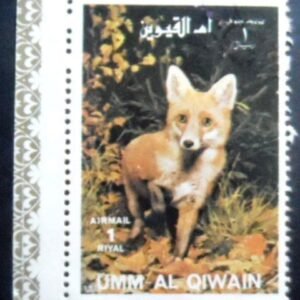 Selo postal de Umm l Quiwain de 1972 Red Fox NCC