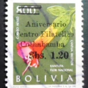 Selo postal da Bolívia de 1966 Cantua bicolor U