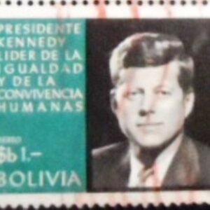 Selo postal da Bolívia de 1968 John F. Kennedy U