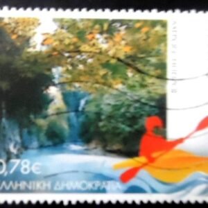 Selo postal da Grécia de 2012 Acheron river U